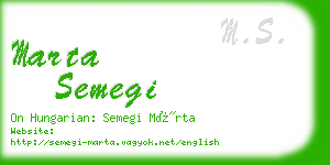 marta semegi business card